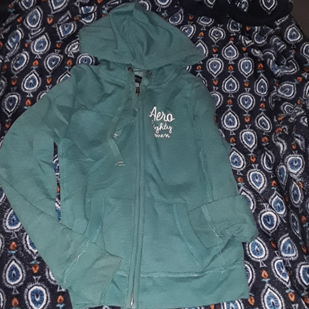 Aeropostale green zip up hoodie